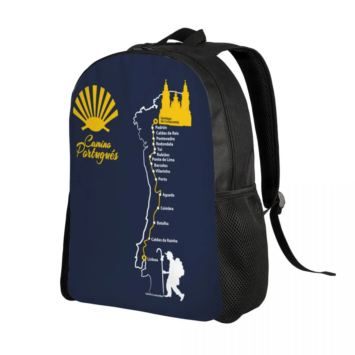 Custom Portuguese Camino De Santiago Backpacks Women Men Casual Bookbag for College School Bags