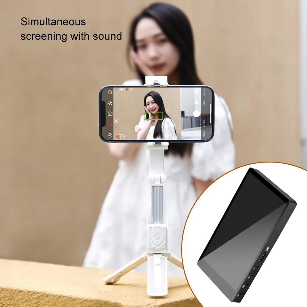 

Устройство для селфи-экрана мобильного телефона, задний звук для селфи в реальном времени, беспроводной проектор с магнитным экраном, разделенный монитор со звуком