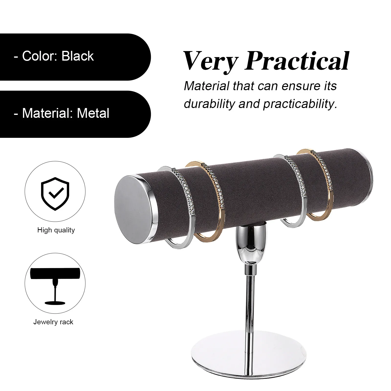 

Металлическая Т-образная подставка для хранения украшений, прочная и легкая, для демонстрации часов, органайзер для ожерелий, подставка для браслетов для дома