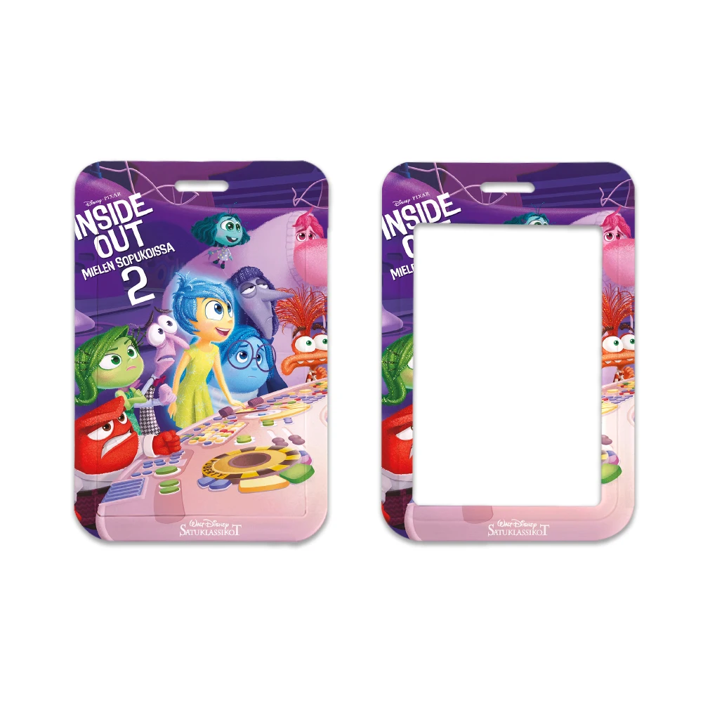 W Disney Inside Out 2 tempat kartu lanyard anak perempuan casing kartu pintu tali gantung tempat lencana tali leher hadiah kecil Kartu Bisnis