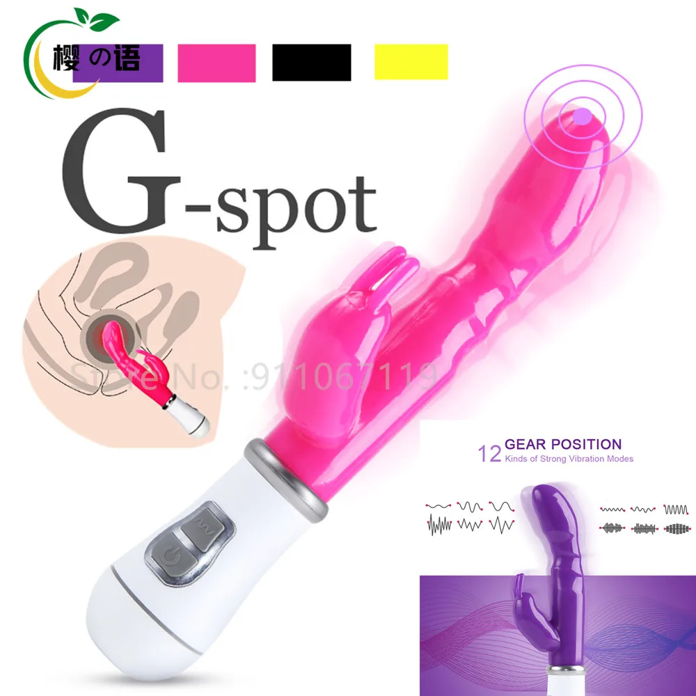 Female Rabbit Vibrator for Women Clitoris Clit Vagina Stimulator 12 Speeds Powerful Vibrating AV Stick Rod Adult Erotic Sex Toys