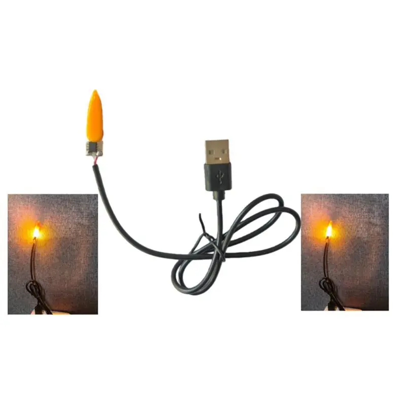 B23B Flame Lamp Circuit Board USB 5V LED Candle Light Simulated Candle Effect Board For DIY Decor Lighting 6Pcs