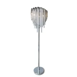 Floor Lamp Creative Designer Postmodern Tassel Aluminum Chain Vertical LED Luxury Gold/Silver Interior Lamp for Living Room