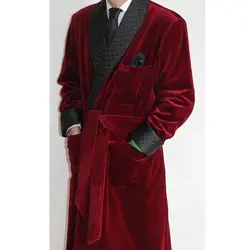 Burgundy Men Long Jacket New Hot Sales Style Blazer Formal Dinner Party Prom Business 1 Pieces( Only Jacket)