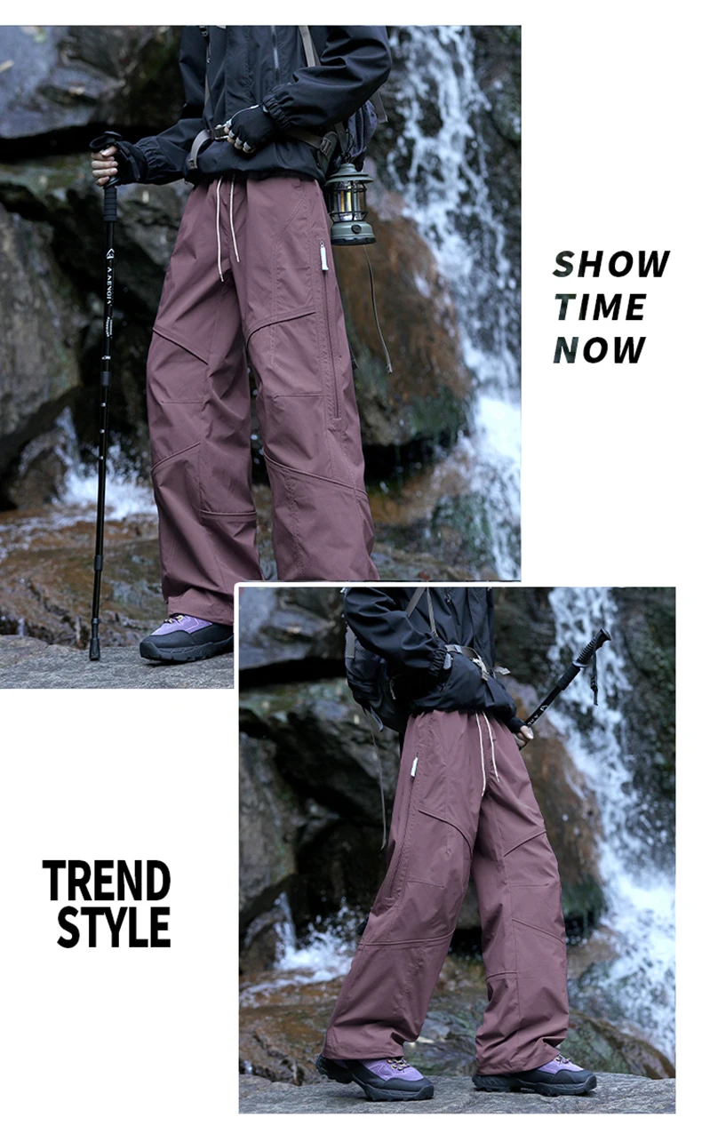 Wasserdichte Wanderhosen für Herren, Herbstmode Cargo-Hosen, Outdoor-Hosen mit weitem Bein, Angel- und Campinghosen für Männer – Detail 14