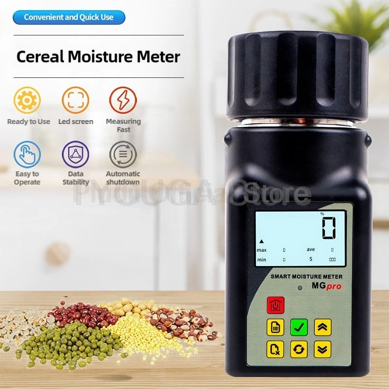 Portable Grain Moisture Meter Digital LED Display  Moisture Tester For Rice Wheat Soybean Corn Coffee Beans Smart Sensor