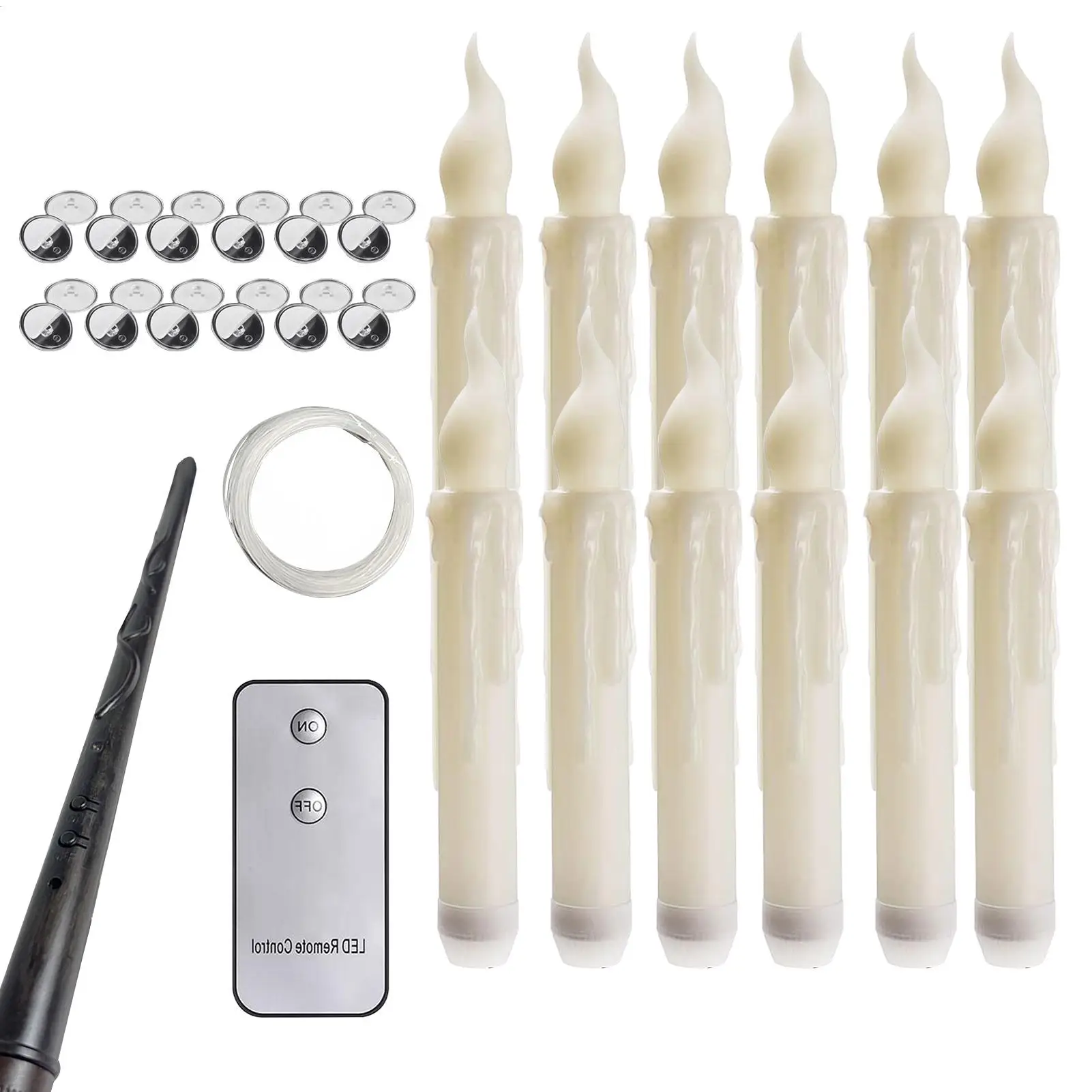 Flameless Floating Candles Flameless Remote Control Candle Lights Flickering LED Lanterns With Fish String Hook For Christmas