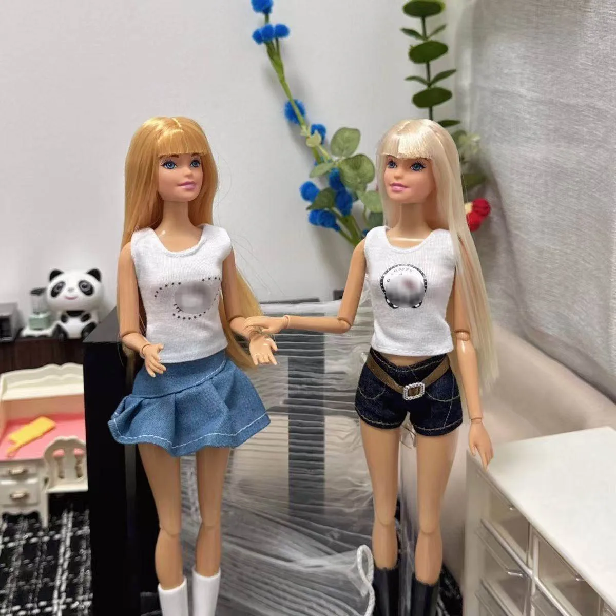 1/6 스케일 개성 있는 앞머리가 있는 소녀 BABI 공주 인형 30cm 인형 관절 가동 가능한 달콤한 핫티 의상 세트 놀이 집 드레스업 장난감