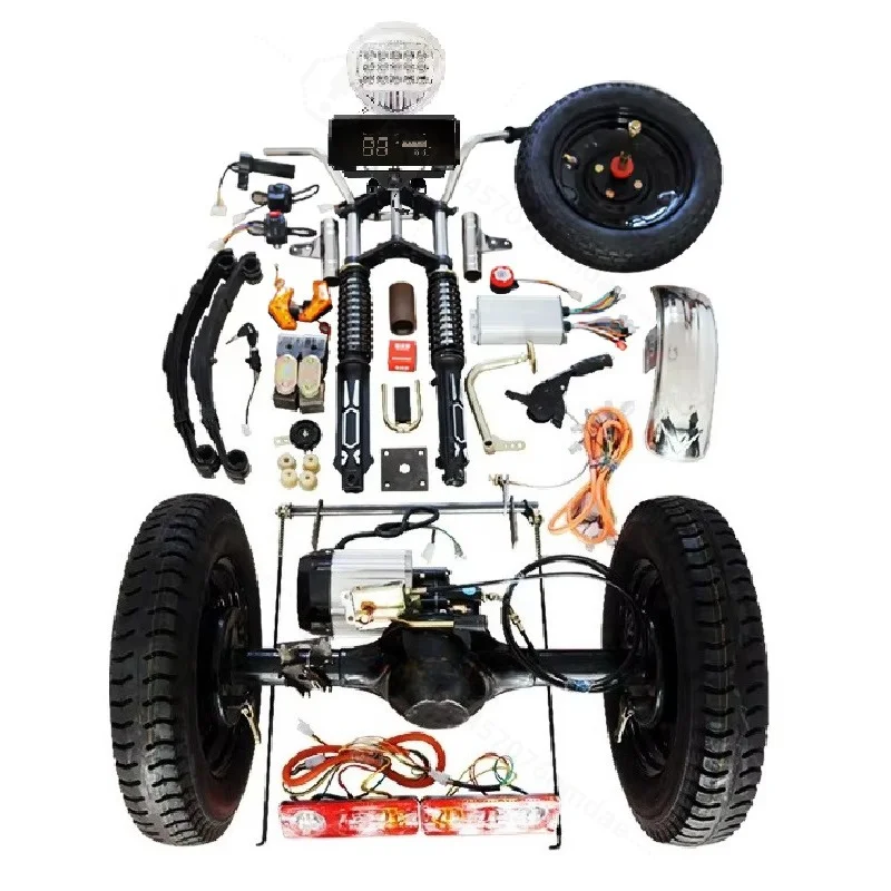48V 60V 1300W Rear Axle Controller Kit, Differential Drive Axle, 700kg Load, Electric Tricycle Conversion Spare Parts