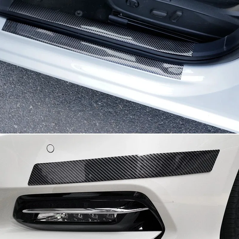 Nano Carbon Fiber Car Stickers DIY Paste Protector Strip Auto Door Sill Side Mirror Anti Scratch Tape Waterproof Protection Film