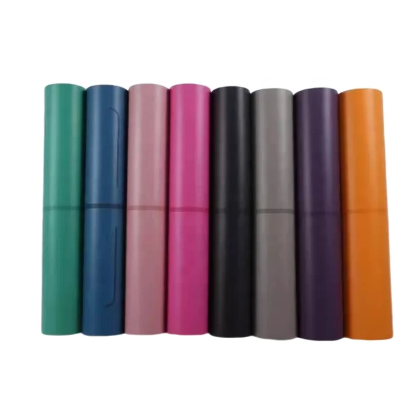 جديد حار المهنية المطاط الطبيعي الجسم خط النقش عدم الانزلاق قابل للغسل مقاوم للماء بولي Leather الجلود اليوغا حصيرة