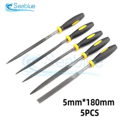 5Pcs 140/160/180mm Mini Metal Rasp Needle Files Set Wood Carving Tools for Steel Rasp Needle Filing Woodworking Hand File Tool