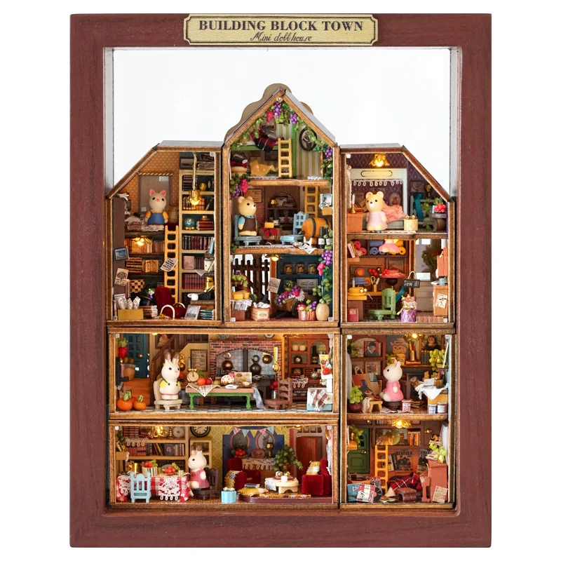 

Building block town 6 full set of combination mini exquisite model