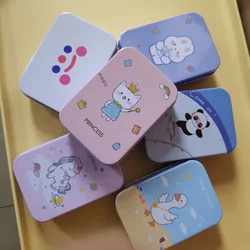 Mini Cute Cartoon Metal Tin Box Drawer Receive Hairpin Storage Box Rectangular Jewelry Cosmetic Organizer For Girl Fine Gift Box