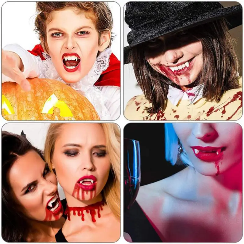 Accesorios de dientes de vampiro para Halloween, orejas de látex, accesorio de disfraz de Hada, orejas de elfo de Ángel, accesorios para fotos, juguetes de Cosplay para adultos y niños