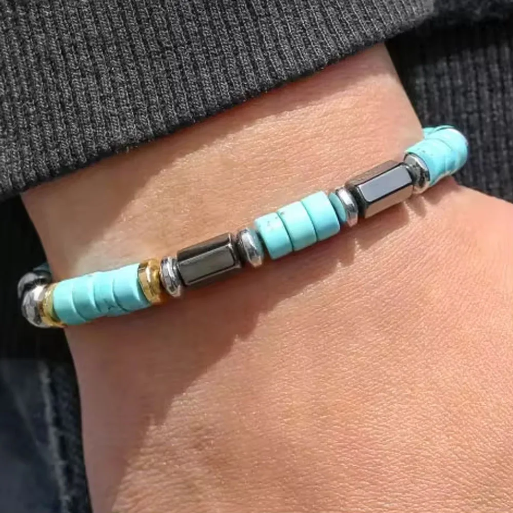 

Simple Bohemian Turquoise Bracelet Unisex Energy Jewelry Party Anniversary Gift Wholesale Dropshipping Fine Accessories Браслет