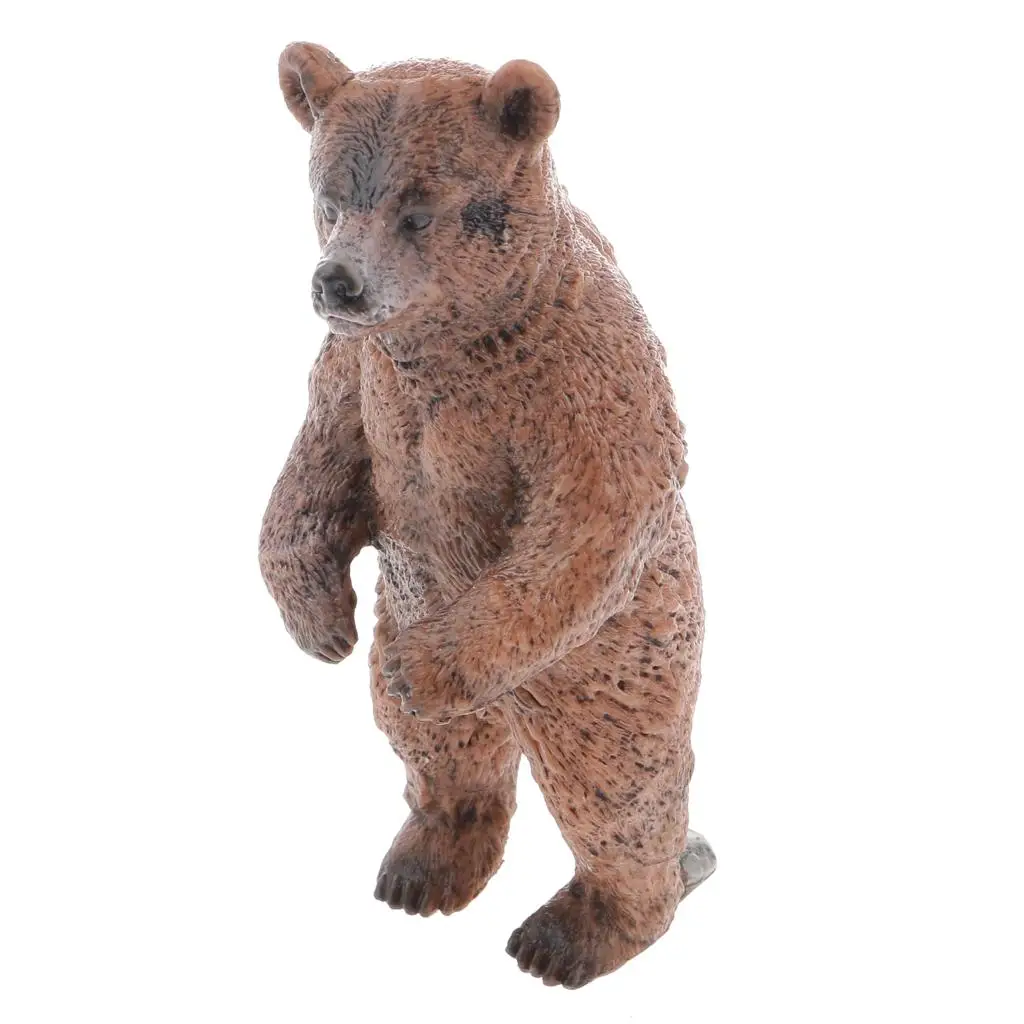 Ours brun debout réaliste, modèle animal sauvage, figurine jouet pour enfants