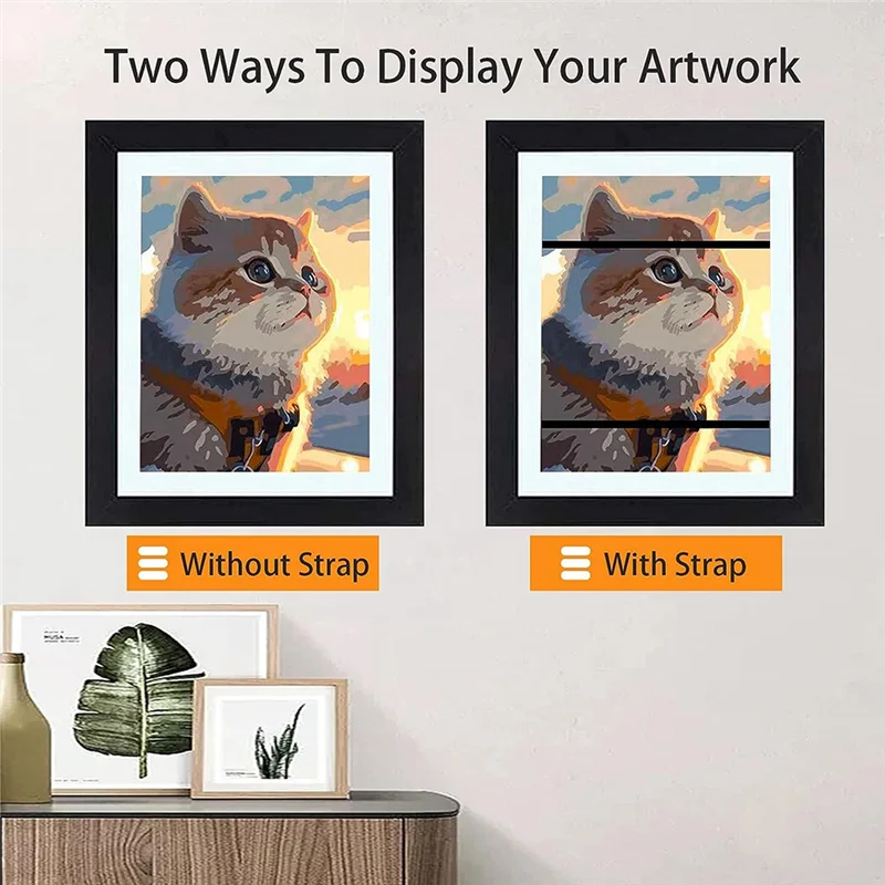 เด็กพลิกกรอบรูปเปิดด้านหน้าเด็ก Art จอแสดงผลกรอบ 13.8X10.4 นิ้วสําหรับเด็กวาด Crafting (สีดํา,2 ชิ้น)