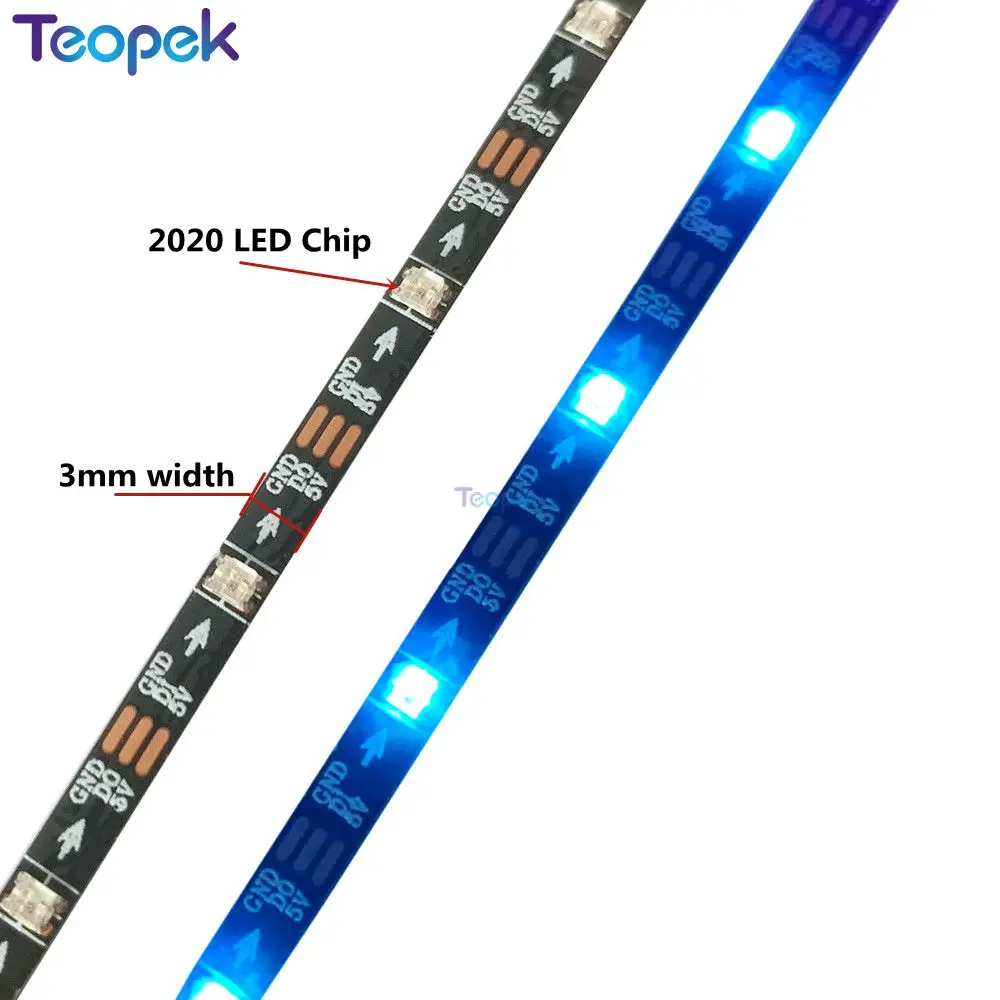 3mm/4mm/5mm Narrow Width PCB WS2812B Pixel LED Strip Individually Addressable RGB Pixel Strip IP20 5V 60leds/m