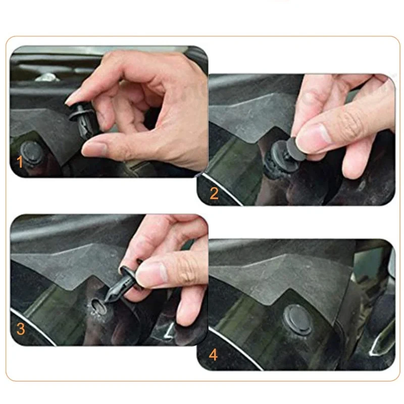 100PCS  Bumper Fastener Nylon Plastic Clip Universal Rivet Clip Locator Leaf Plate Expansion Thru-Core Screws Car Accessories
