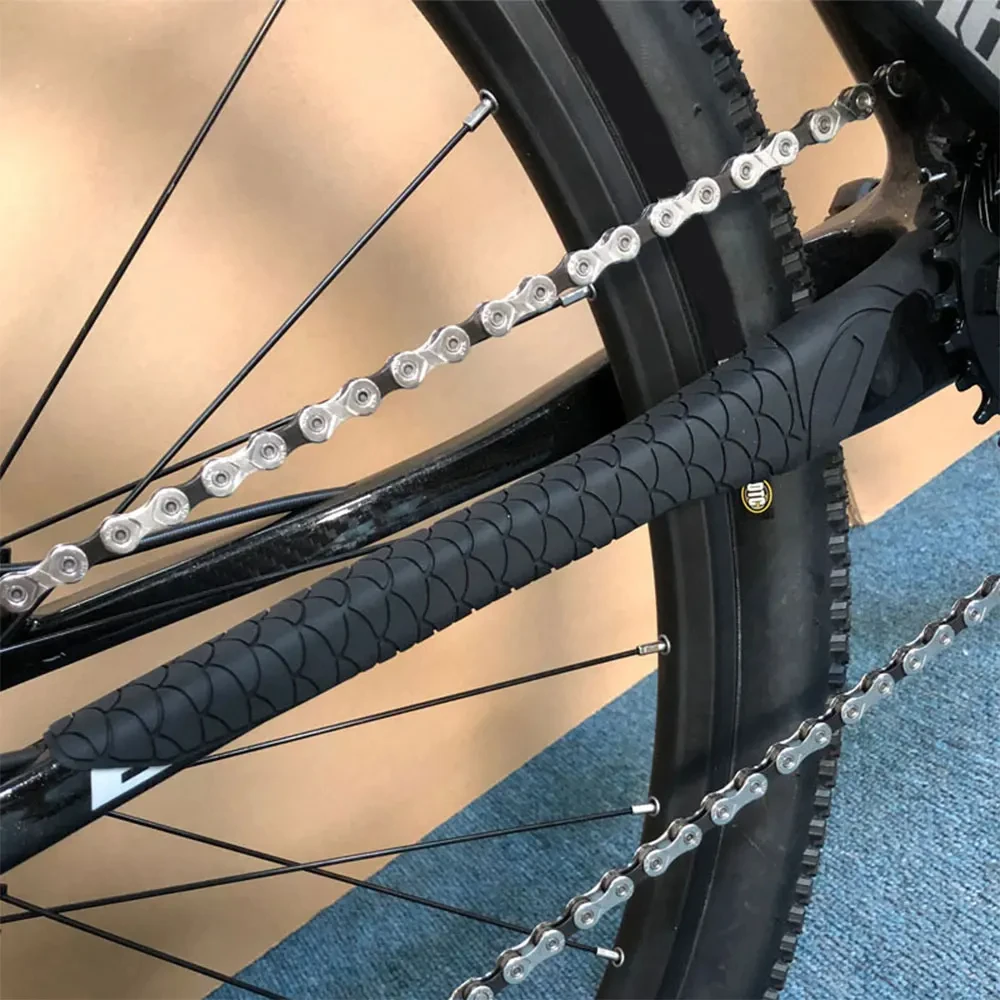 MTB Rennrad Kettenschutz Kettenstrebe Silikon Fahrradrahmen Pflegeschutz Selbstklebende Abdeckung Schutz für Anti-Kratzer – Detail 5