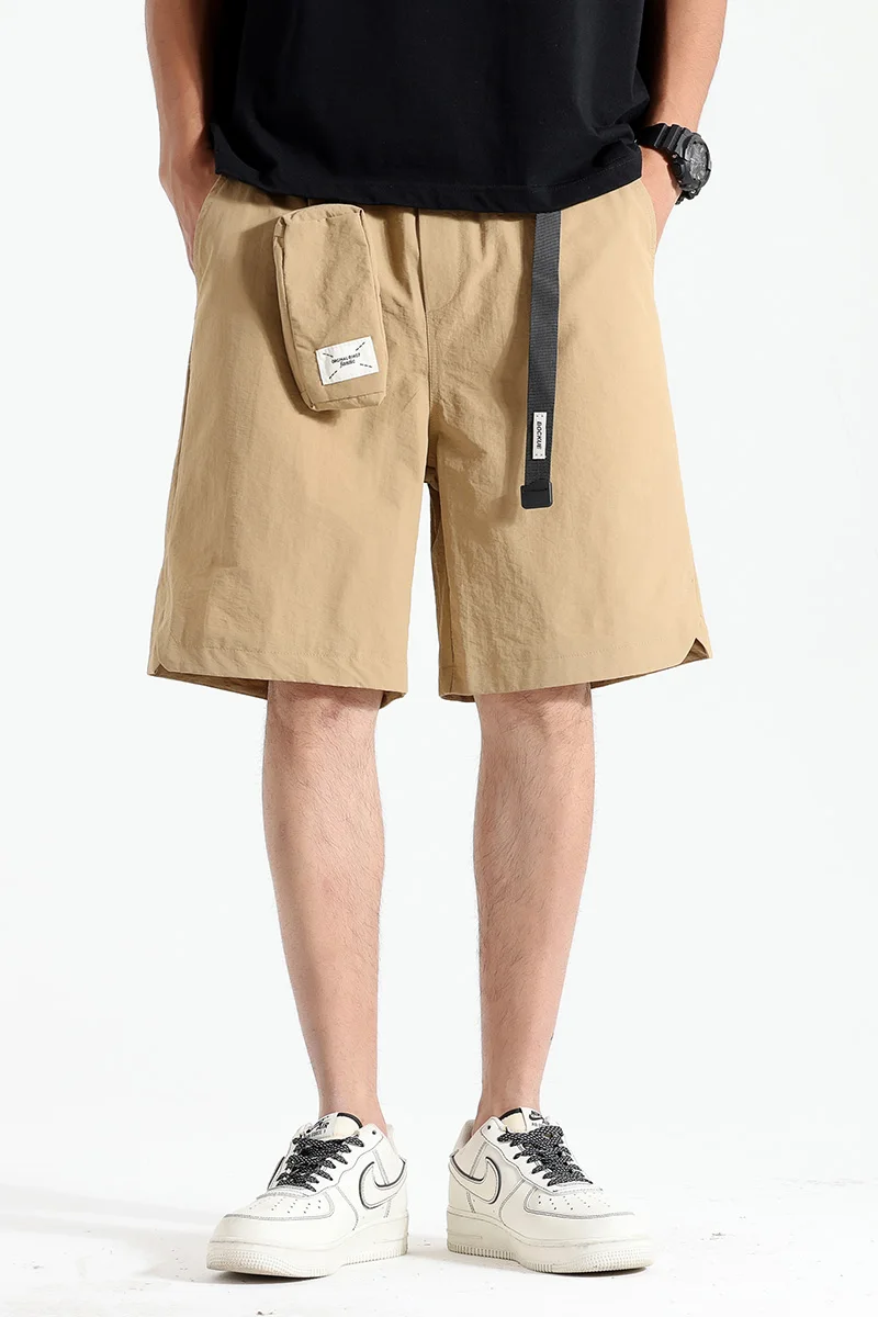 여름 새로운 유행 솔리드 컬러 남자 반바지 야외 스포츠 해변 3 차원 분리형 여행 포켓 탄성 캐주얼 L