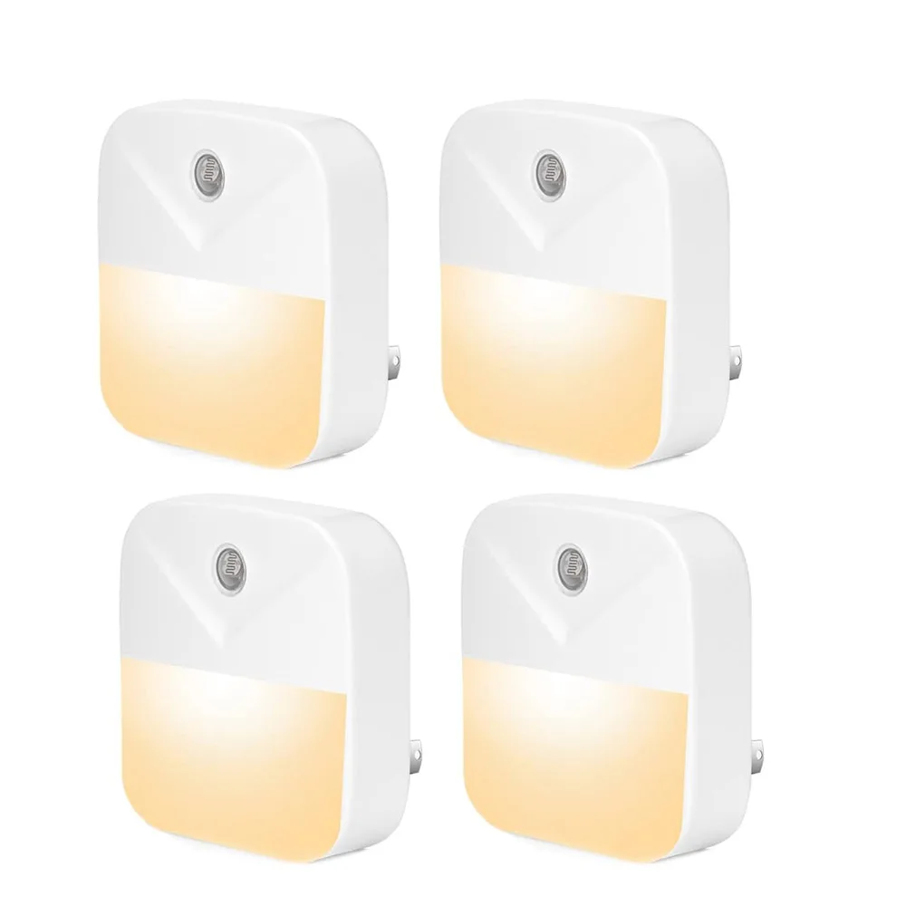 4 قطعة أضواء ليلية LED المكونات مصباح الغسق إلى الفجر الاستشعار المدخل المطبخ الحمام #1