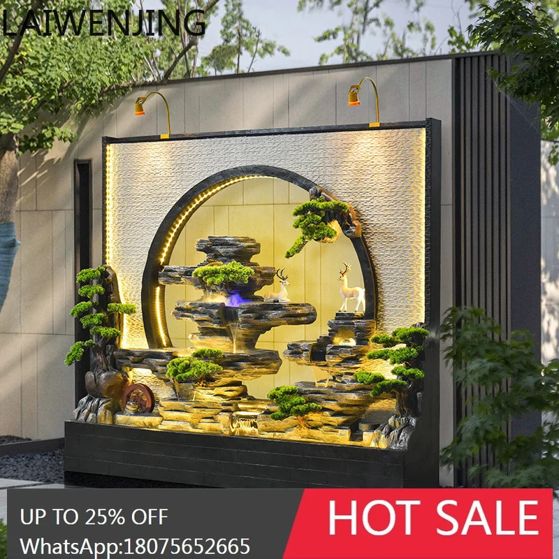 MJY Water Curtain Wall Flowing Water Landscape Outdoor Fish Pond Background Wall Rockery Screen Fountain Ornament