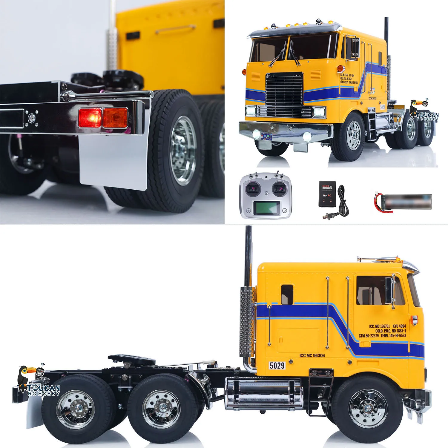 

TOUCAN 1/14 Remote Control DIY Tractor Truck 6*4 TAMIYA Chassis 56304 3Speed Transmission Light Sound System RTR Flysky Radio