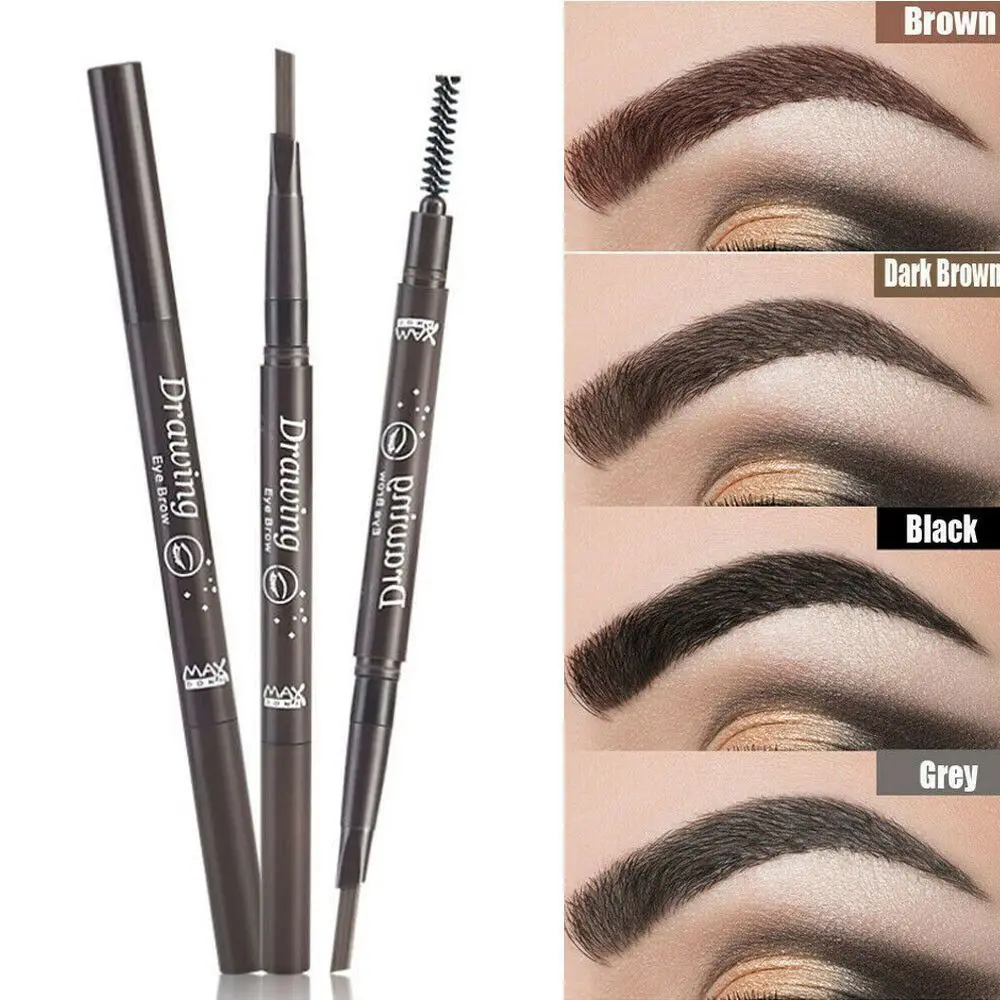 Long Lasting Eyebrow Pencil with Brush Waterproof Eyebrow Liner & Definition Automatic Rotation Cosmetic Tools Eye Makeup