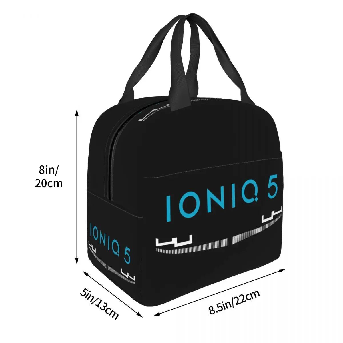 Ioniq 5 Iconic Front Grill And Logo In Blue Lunch Bags Insulated Bento Box Lunch Tote Leakproof Picnic Bags for Woman Student