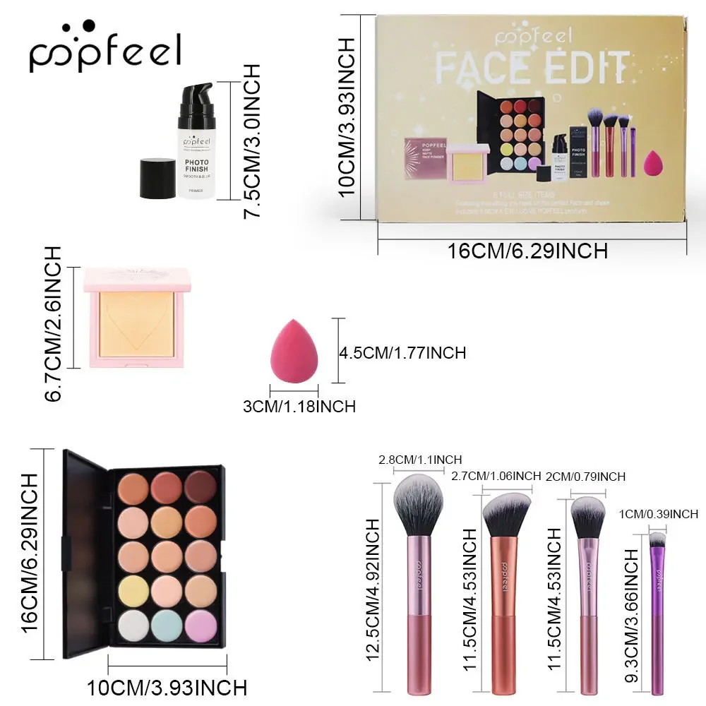 Bestseller, zufälliges Popfeel-Make-up-Set, komplettes Set, Gesichtspuder, Concealer, Foundation, Luxe-Set für Frauen, All-in-One, Pro-Geschenk-Überraschung