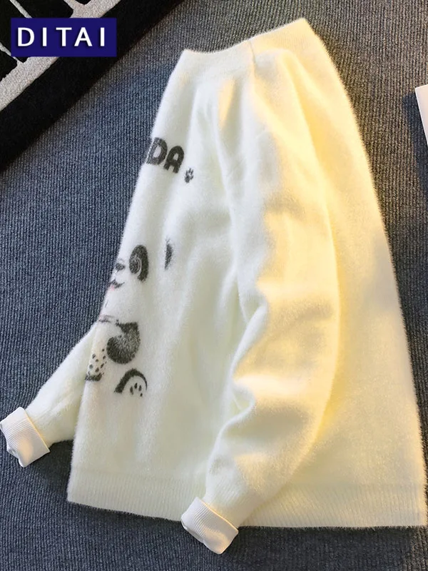 

Мужской трикотаж Thiened Polar Fce, осень-зима, новый теплый повседневный вязаный свитер с вышивкой в виде панды Faion Ci Youth