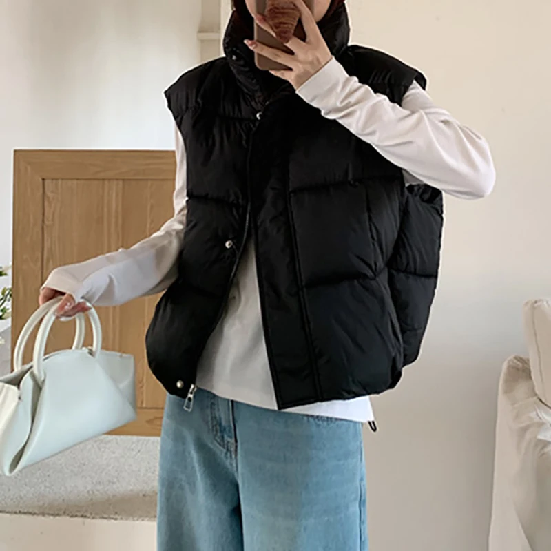 ITOOLIN 2025 الخريف جديد الكورية متعددة الوظائف معطف مريح وغير رسمي نمط بلون فضفاض المرأة أسفل القطن سترة #4