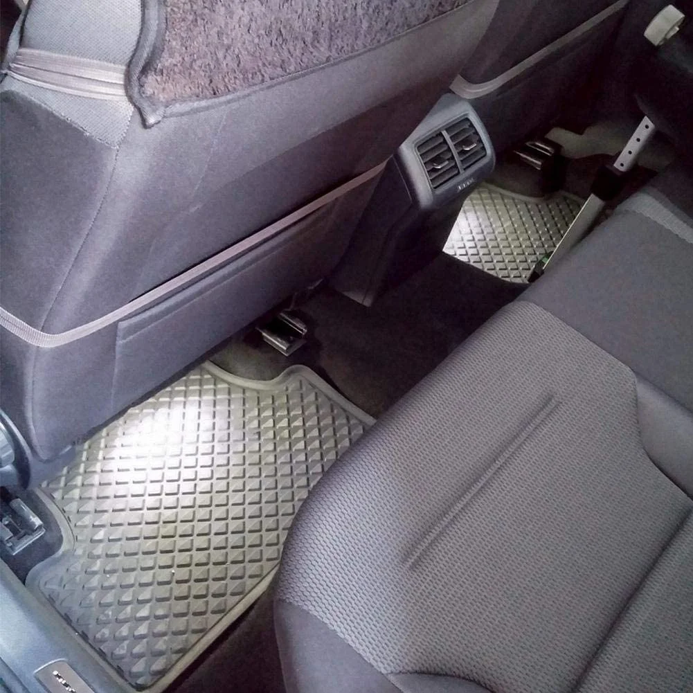 ไฟเก๋งไฟที่วางเท้า LED 4ชิ้นพร้อมสายรัดสายไฟเหมาะสำหรับ A4 A3 Audi 4E0947415A A5 A6 A7 A8 Q7 Q5 Q3