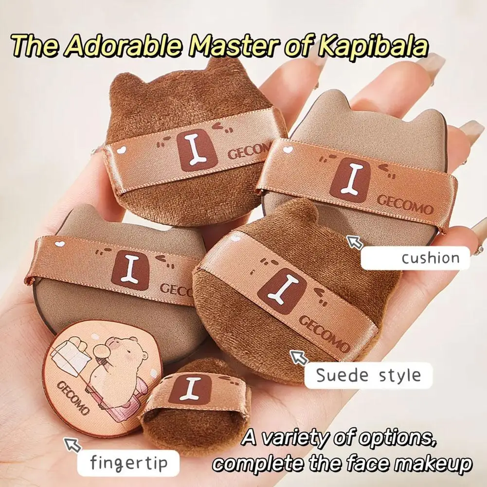 Huidvriendelijke Capybara Poederdons Mini Super Zacht Draagbaar Droog Gebruik En Bladerdeeg Make-up Nat Duimkussen Gebruik Gereedschap Luchtdroog W6T9