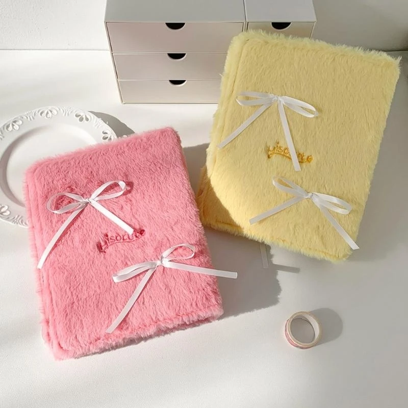 New Cute Plush Kpop Star Photocard Binder Album Bowknot Decor Baby Children Growth Record Photo Collector Album Photocard Holder
