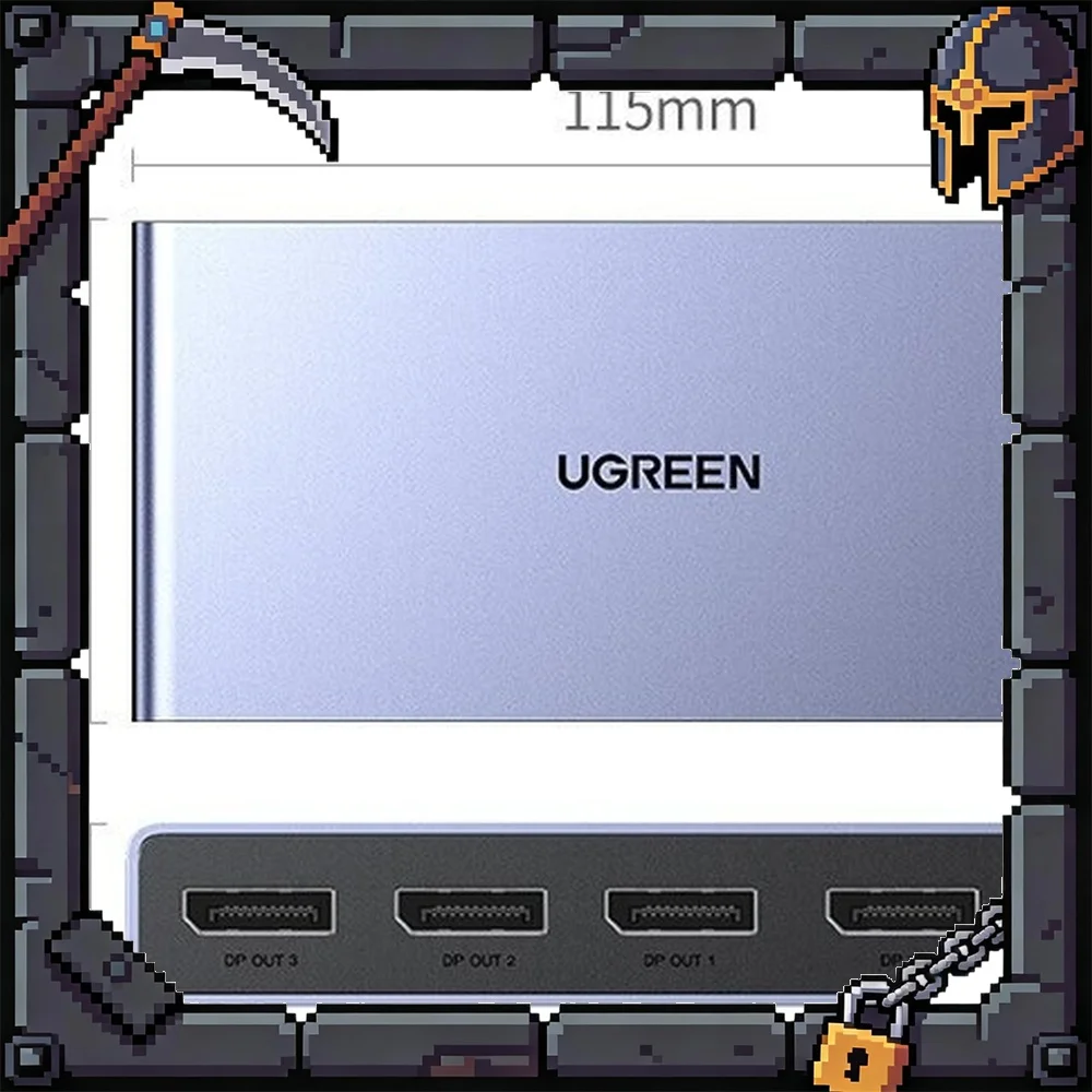UGREEN AP700 DP 1.4 Splitter 1 in 3 Out 8K Multi Display Mirror Extend Mode for Monitor TV Projector