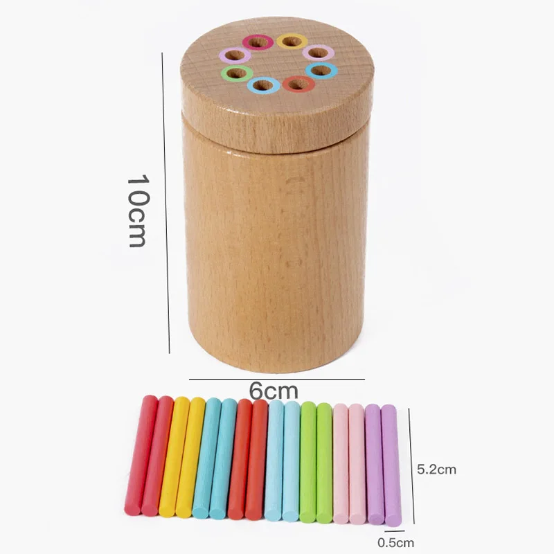 Bâton de document magnétique en bois pour enfants, boîte de classification, fuchsia, aide, jeu d'association, jouets pour enfants