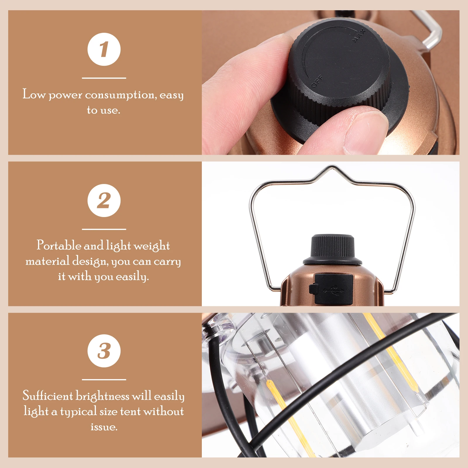 

Portable Led Camping Lamp 5000Mah High Brightness Outdoor Emergency Light For Tent Hanging Low Power Long Durable