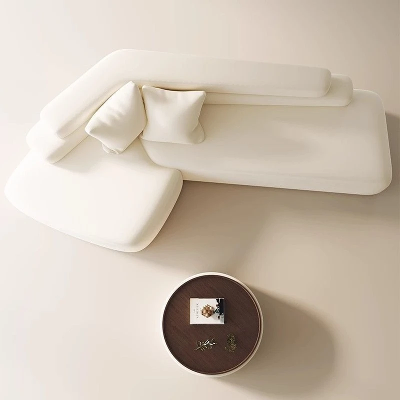 

Italian minimalist hotel leather art office sofa, diagonal corner sofa