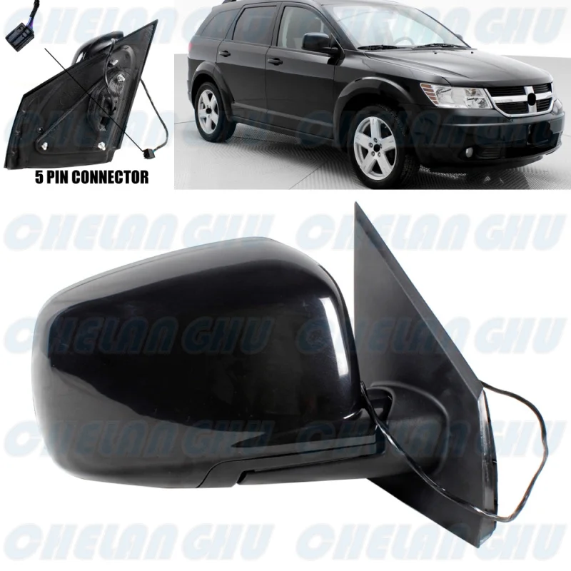 

Right Side 5 pins Black Painted Heated Electric Adjust Mirror Assembly For Dodge Journey 2009 2010 2011 2012 2013 2014 2015 2016