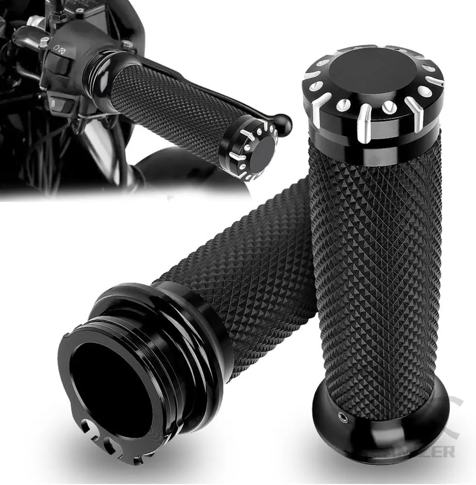 

1 inch Motorcycle Grips Black Universal Motorcycle Handlebar Grips Cable Throttle For Harley Sportster Touring Dyna Softail 883