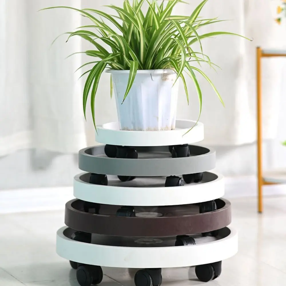 Universal Round Flower Pot Tray Flower Pot Base With Removable Rolling Wheels