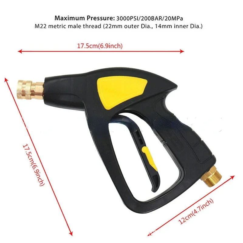 High Pressure Household Cleaning Machine Car Wash Gun Car Wash Fan Spray Gun with Five-color Nozzle For Karcher/Bosch/Lovar/M22