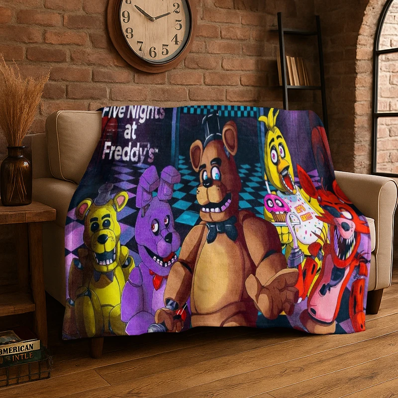 HD Classic F-FNAF Horror Game Soft Plush Blanket,Flannel Throw Blanket for Living Room Bedroom Bed Sofa Cover Picnic Office Gift