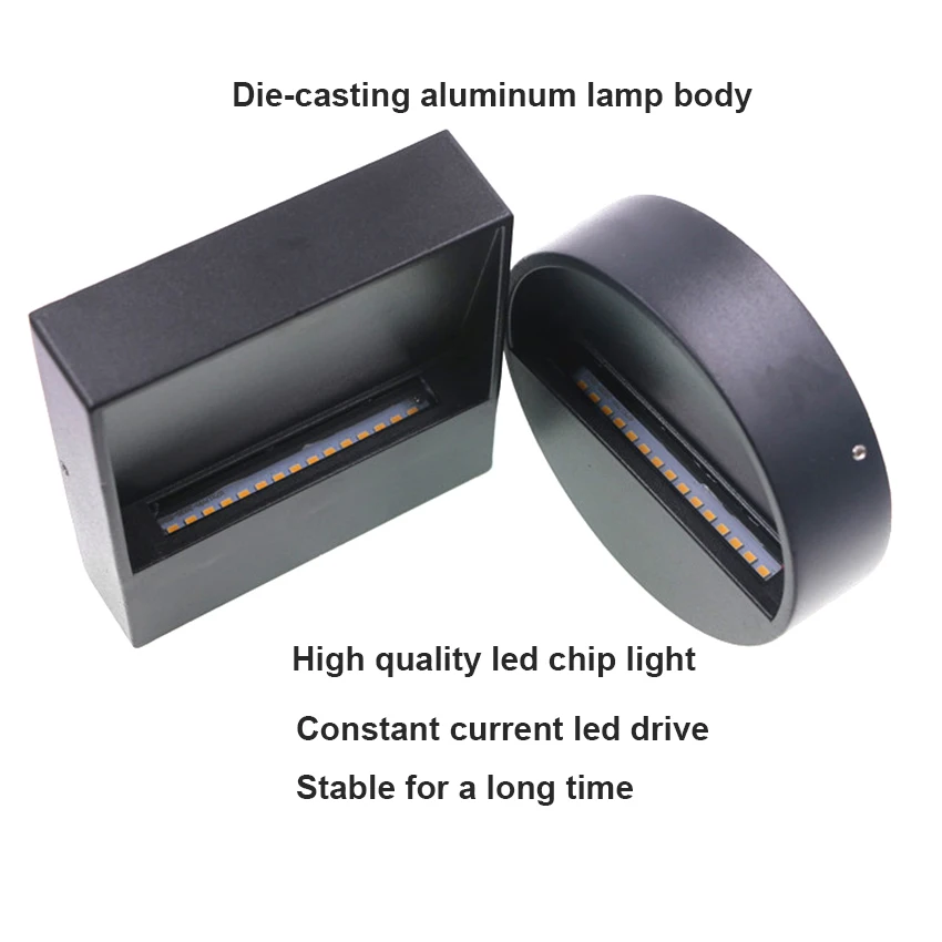 6w 12w Square /Round Led Stair Light Aluminum Step Lights Outdoor LED Wall Lamp Foot light IP65 Waterproof Wall Light NR-165