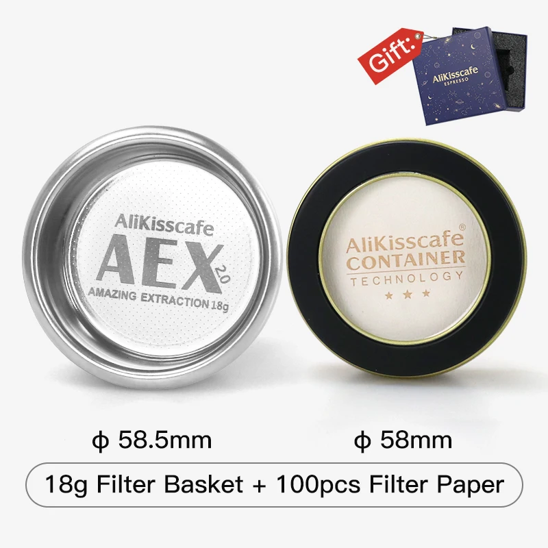 Kaffee Filter Korb 58MM AEX Präzise 18g 22g Puck Bildschirm Für Boden Siebträger Espresso Maschine Zubehör barista Werkzeuge