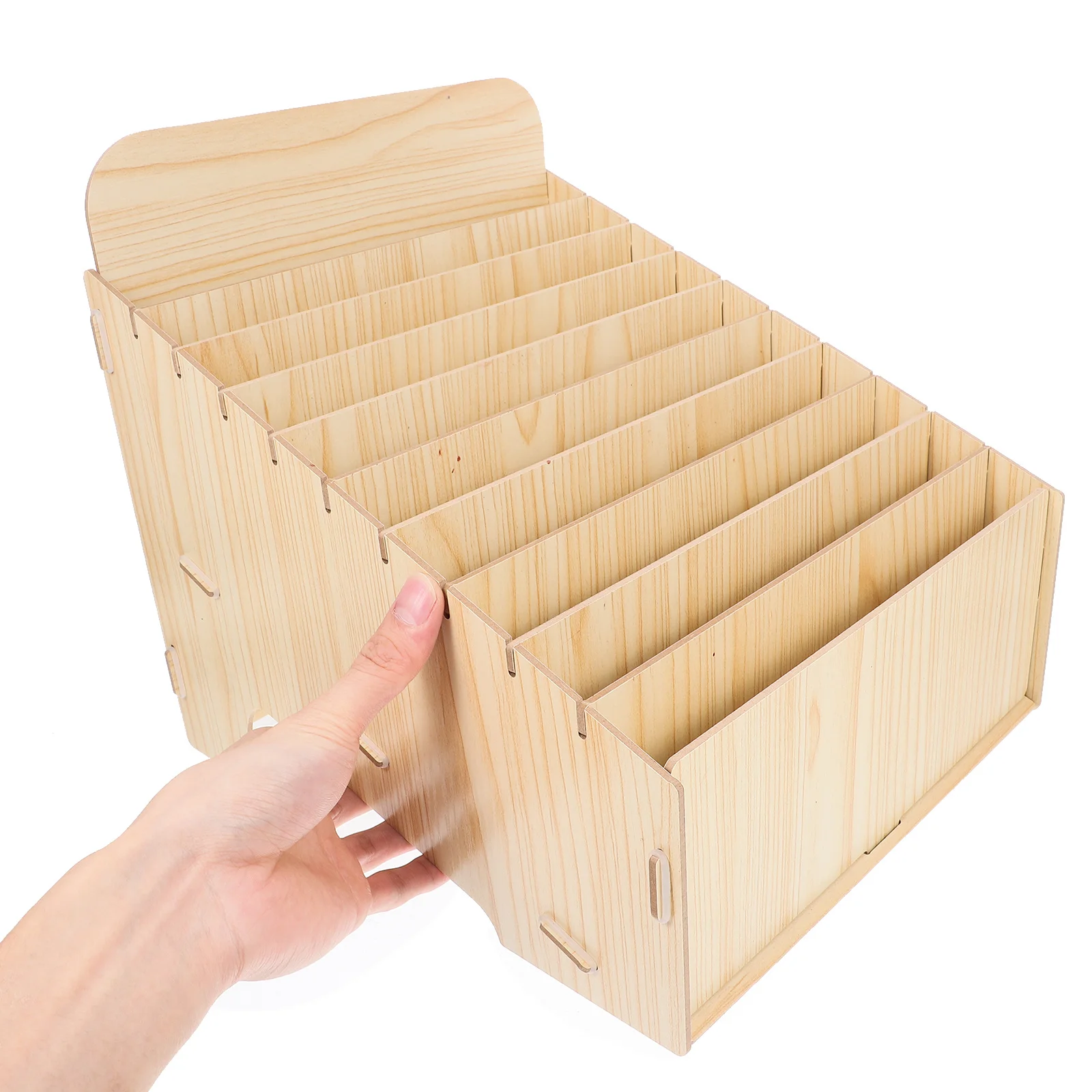 صندوق منظم مكتب خشبي لمحطة فرز فواتير البريد والمستندات مع تصميم متعدد الأقسام لتخزين المكاتب المنزلية