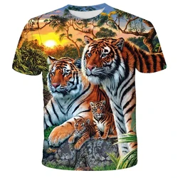 2023 New Tiger Lion 3D Print T Shirt Kids/Adult Tops Casual Fashion Tee Men Boy Shirt Oversized Short Sleeve Children's T-Shirts